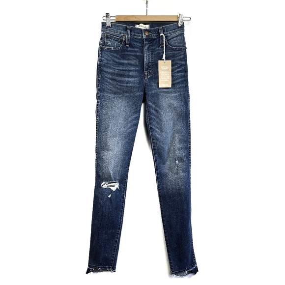Madewell 10" High-Rise Skinny Jeans: Drop Step-Hem Edition Size 24 Tall NWT - Picture 4 of 16